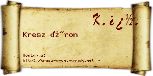 Kresz Áron névjegykártya