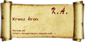 Kresz Áron névjegykártya